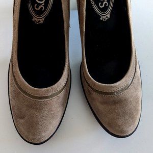 Tod's Suede Pumps, Chunky Heel